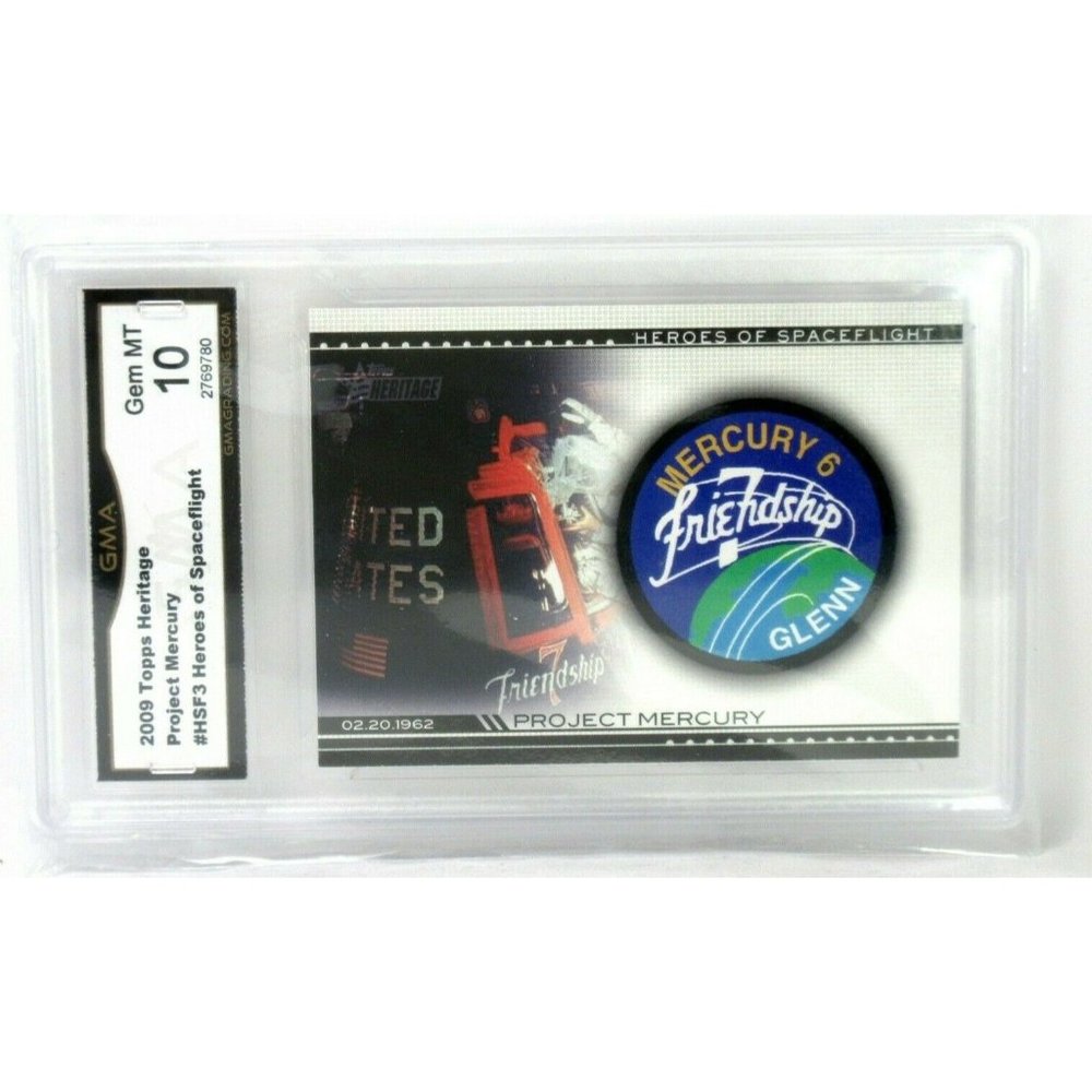 2009 Topps Heritage Heroes of Spaceflight Friendship 7 Card HSF-3 Graded Mint